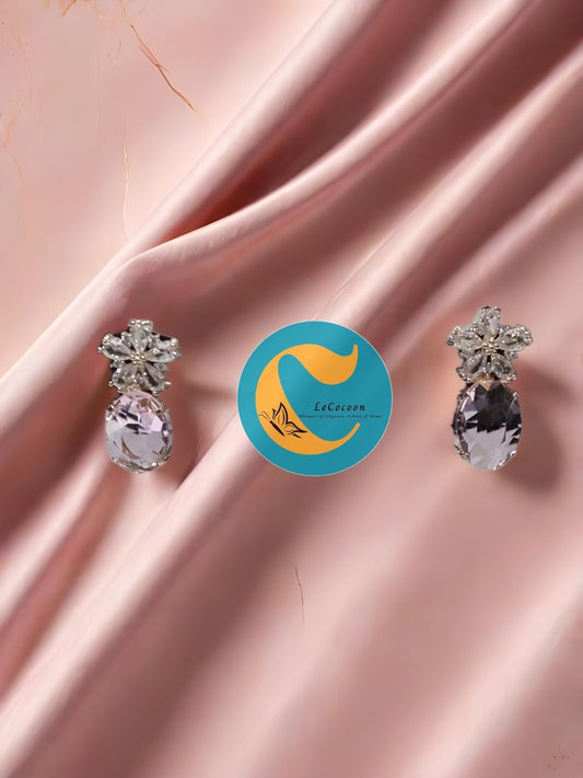 Crystal Bloom American Diamond Drop Earrings