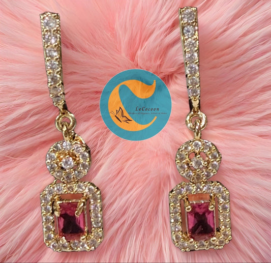 Royal Garnet Prism Danglers