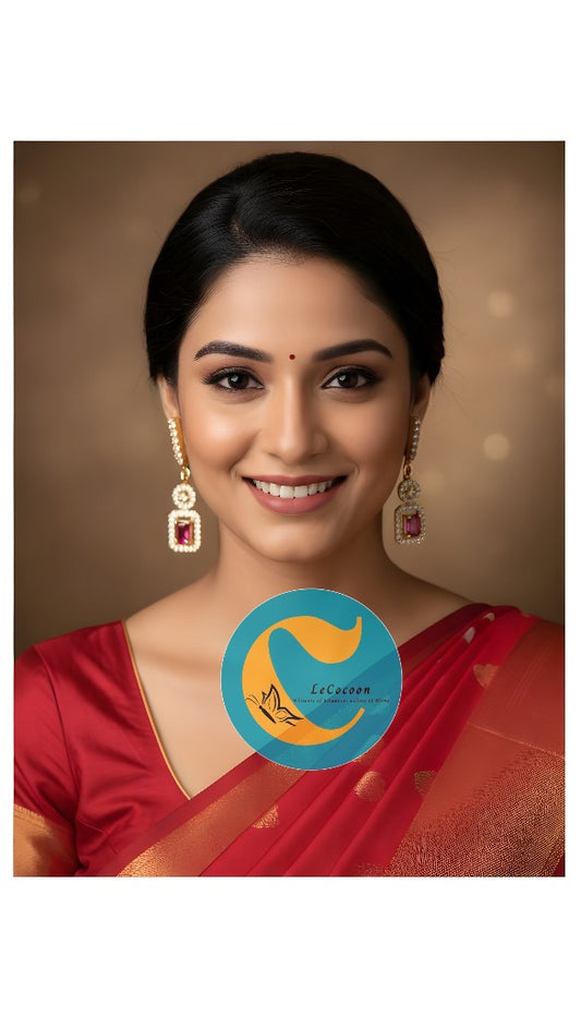 Royal Garnet Prism Danglers