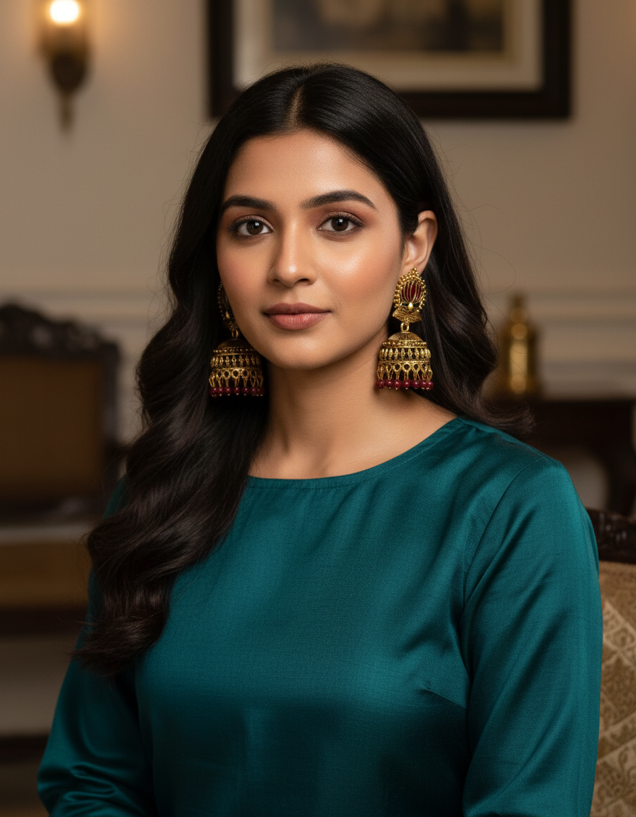 Padma Heritage Lotus Jhumka Earrings