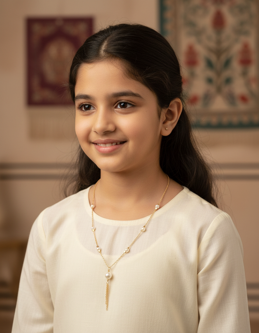 Pearl Drop Tassel Necklace