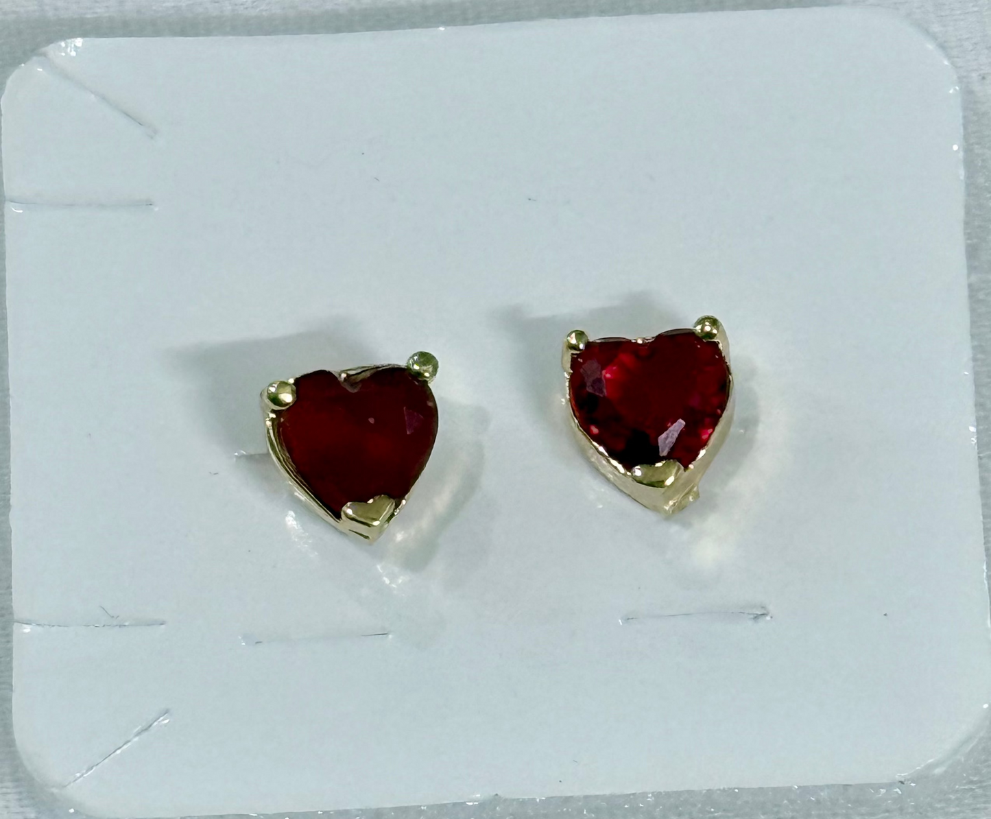 Crimson Heart Ruby Stone Stud Earrings