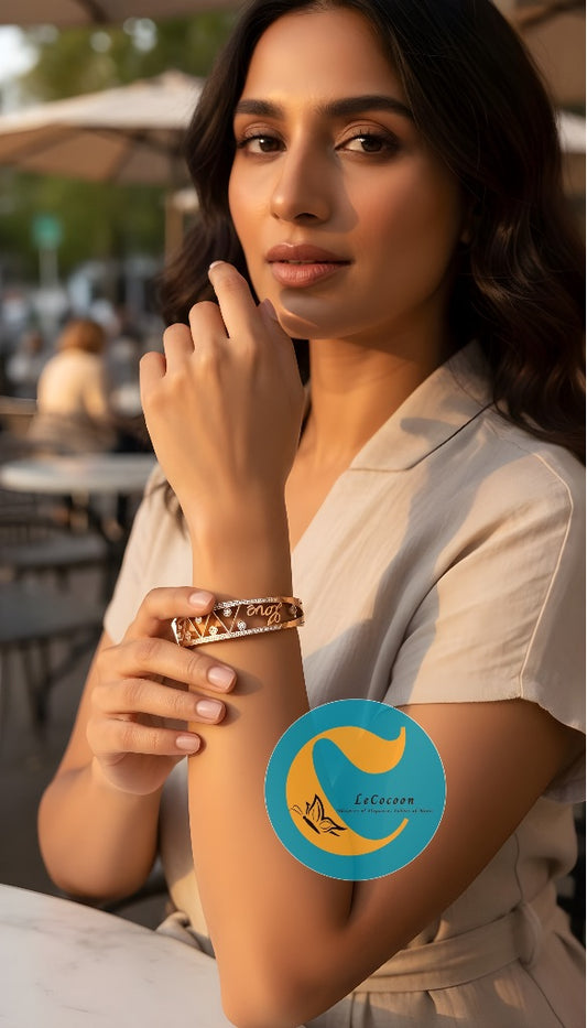 Eternal Love Crystal-Studded Bangle