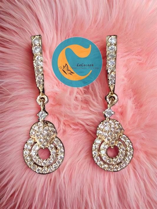 Ethereal Glow American Diamond Dangler Earrings