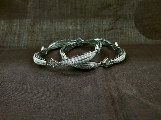 Celestia Twist 925 Silver Statement Bangles