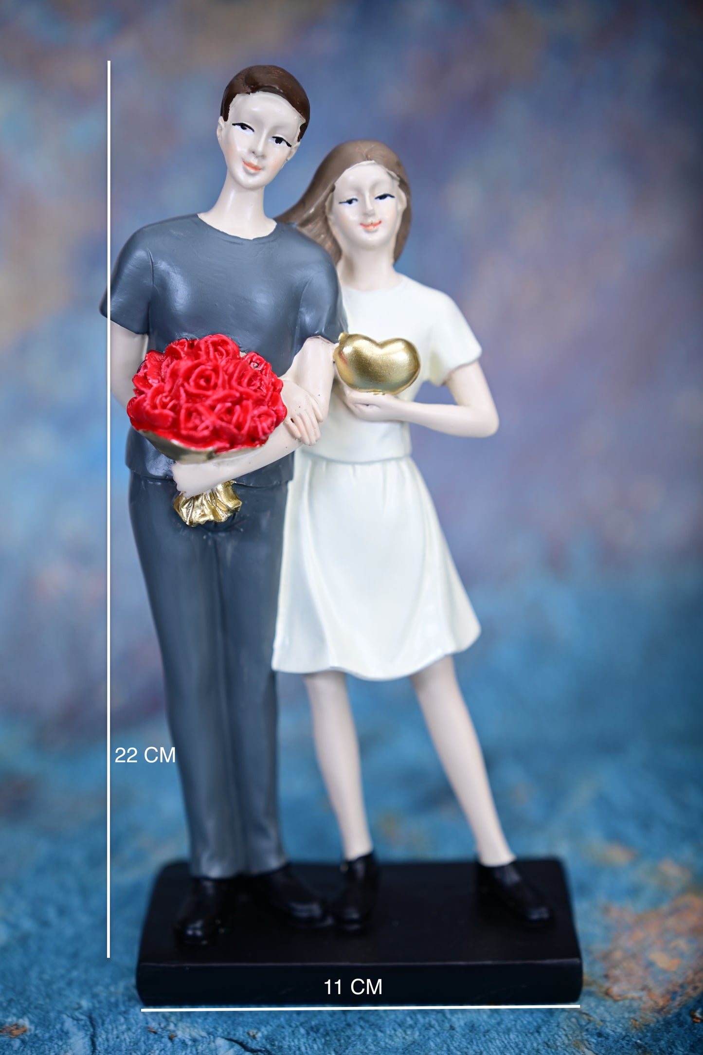 Forever Yours – Couple Figurine with Heart & Roses