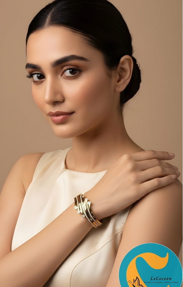 Celestial Stream Gold-Toned Bangle