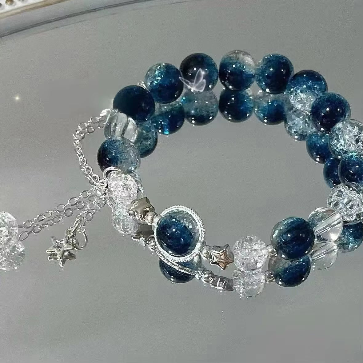 Fantasy Popcorn Cracked Crystal Beads Bracelet