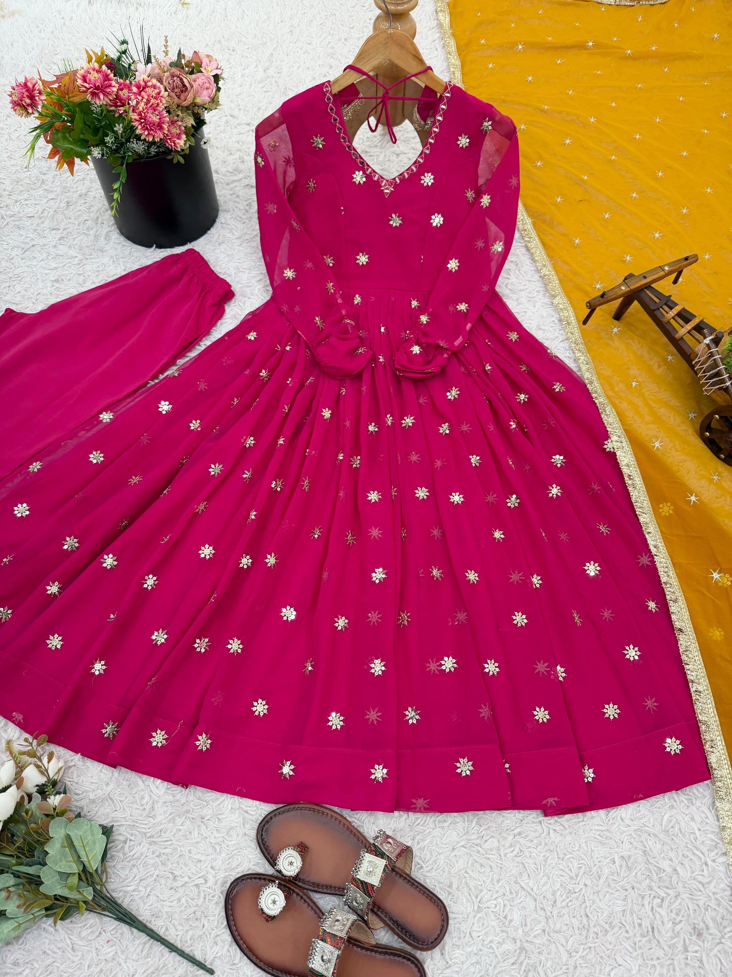 Noor Flare Embroidered Anarkali Set with Dupatta