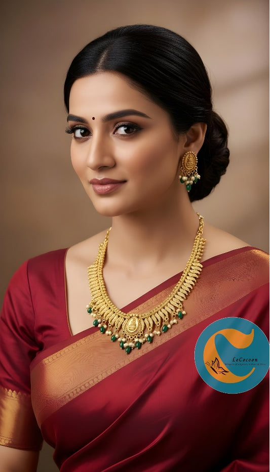 Lakshmi Pendant Necklace Set with Earrings
