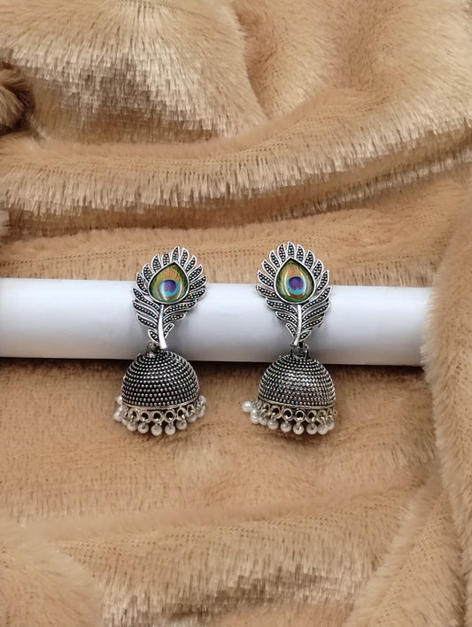 Peacock Grace Jhumka Earrings