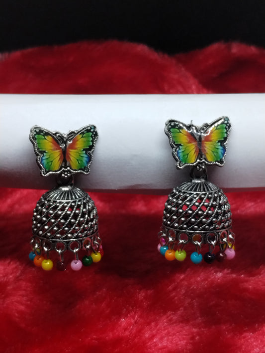 Rainbow Flutter Jhumka Earrings