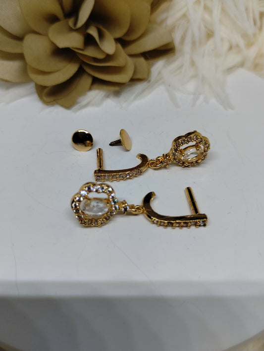 Ethereal Crown White Crystal Danglers