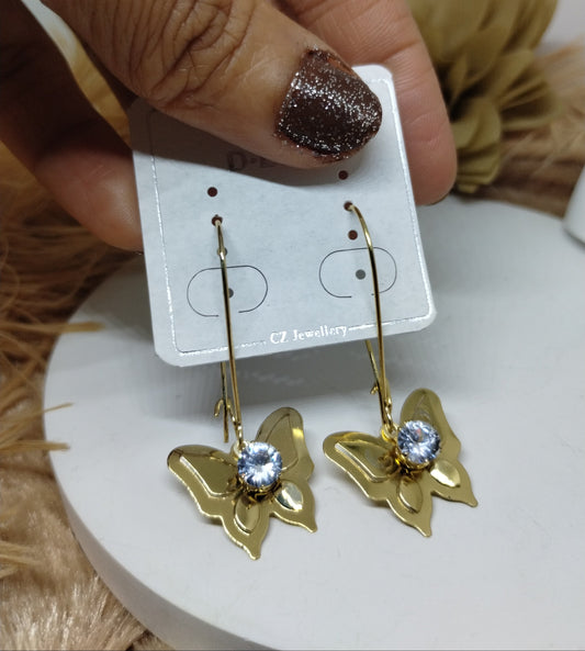 Flutter Spark Butterfly Drop Earrings