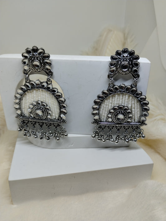 Vaanya Royale Oxidised Pearl Chandbali