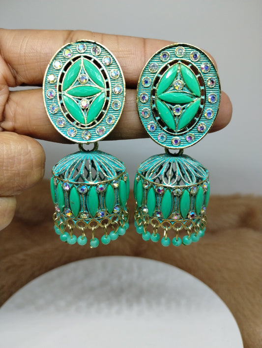 Aurora Enamel Jhumkas