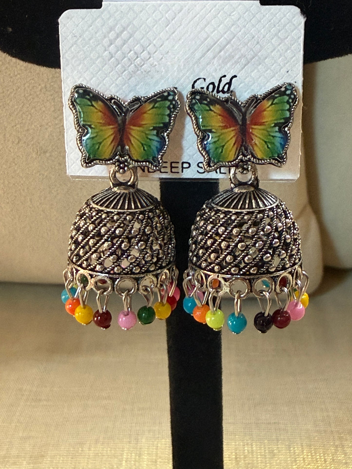 Rainbow Flutter Jhumka Earrings