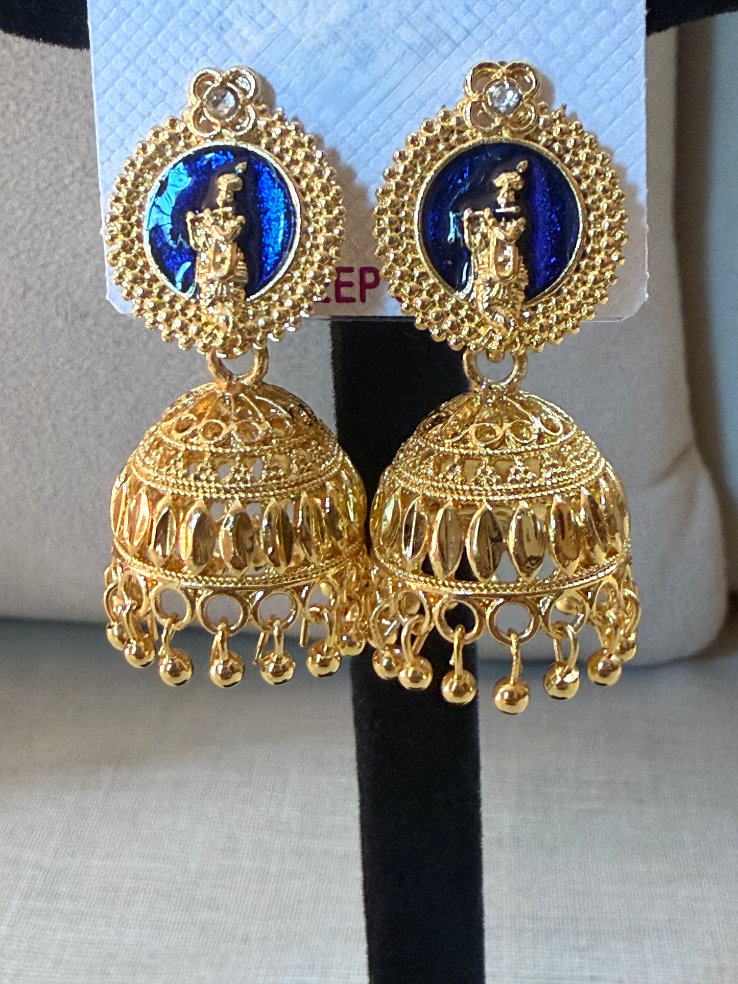 Divine Aura Temple Jhumka Earrings