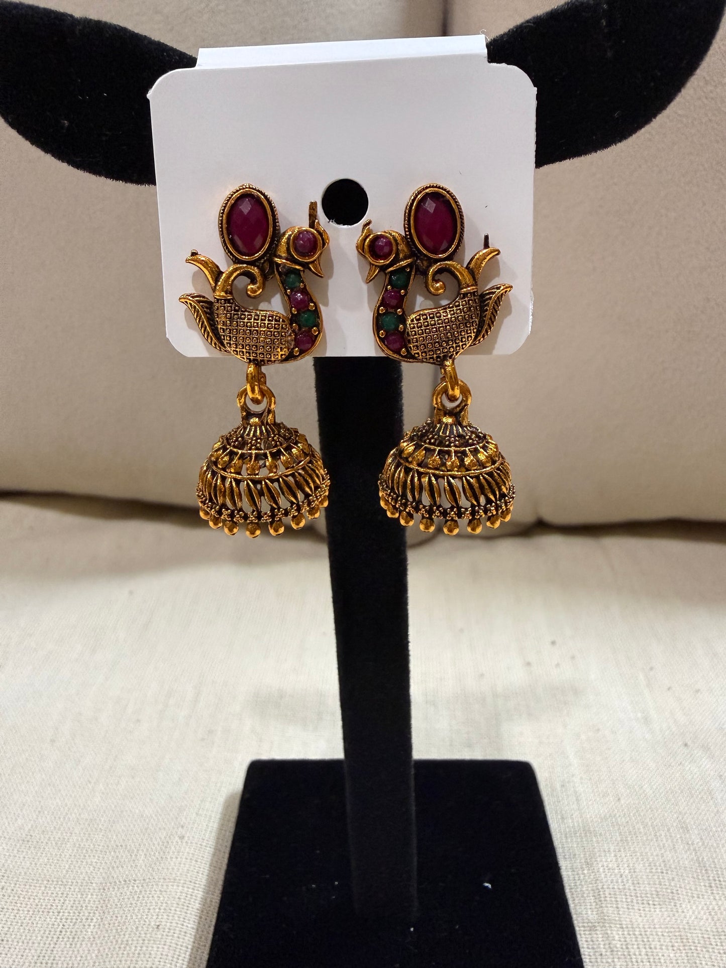 Mayura Grace Temple Jhumka Earrings