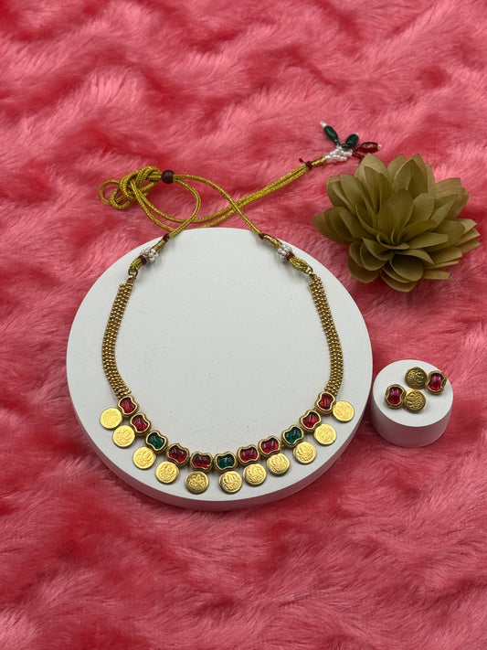 Coin Necklace Set with Earrings