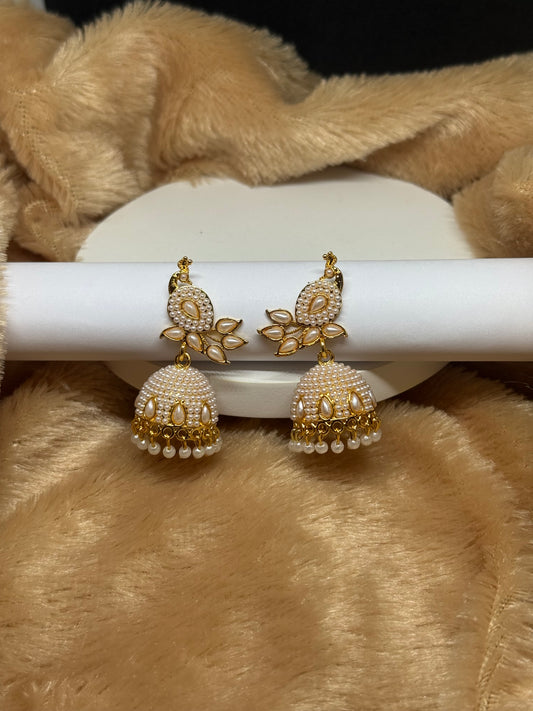 Pearl Blossom Royale Jhumkas