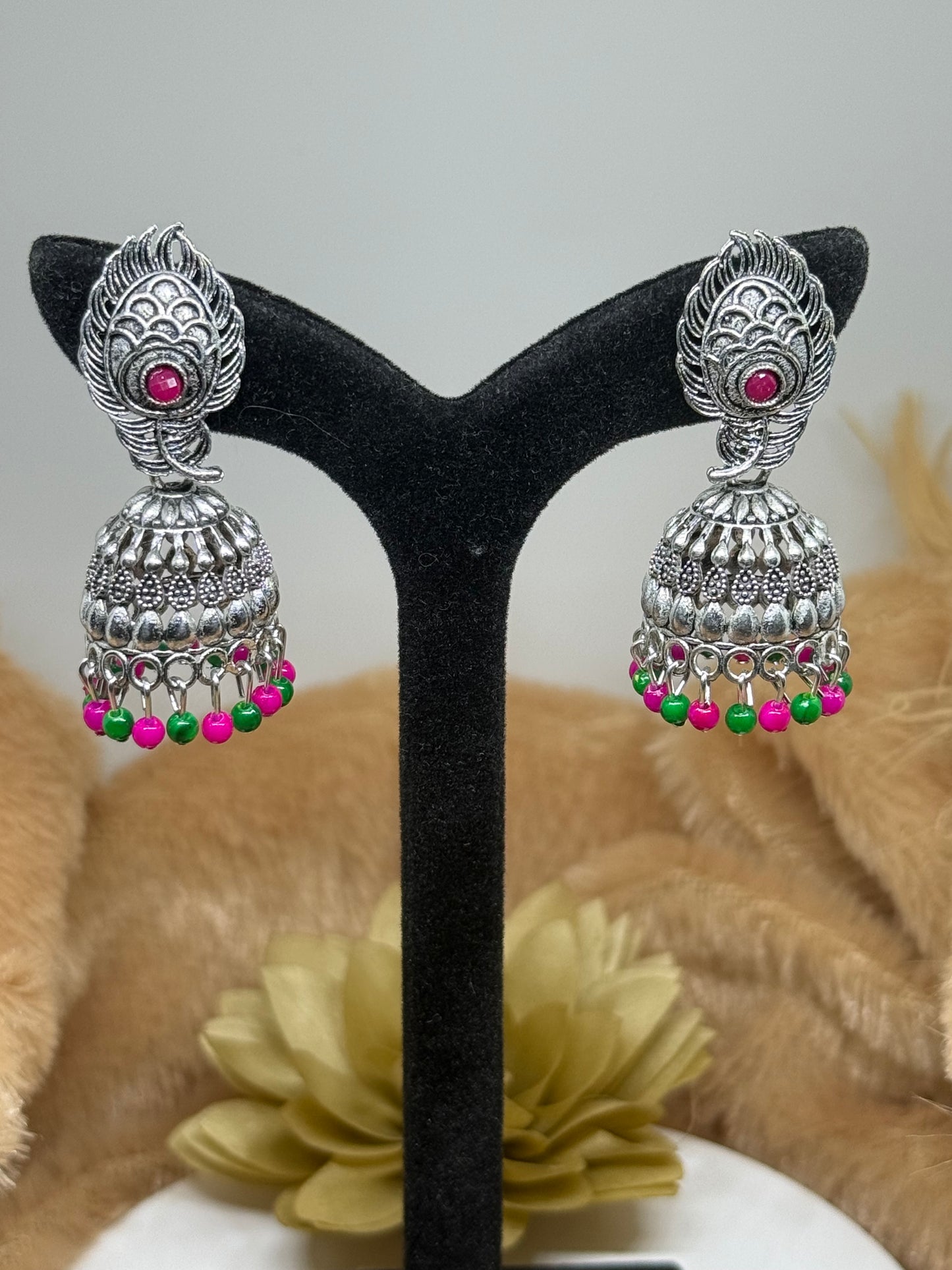Mayura Heritage Oxidised Jhumka Earrings