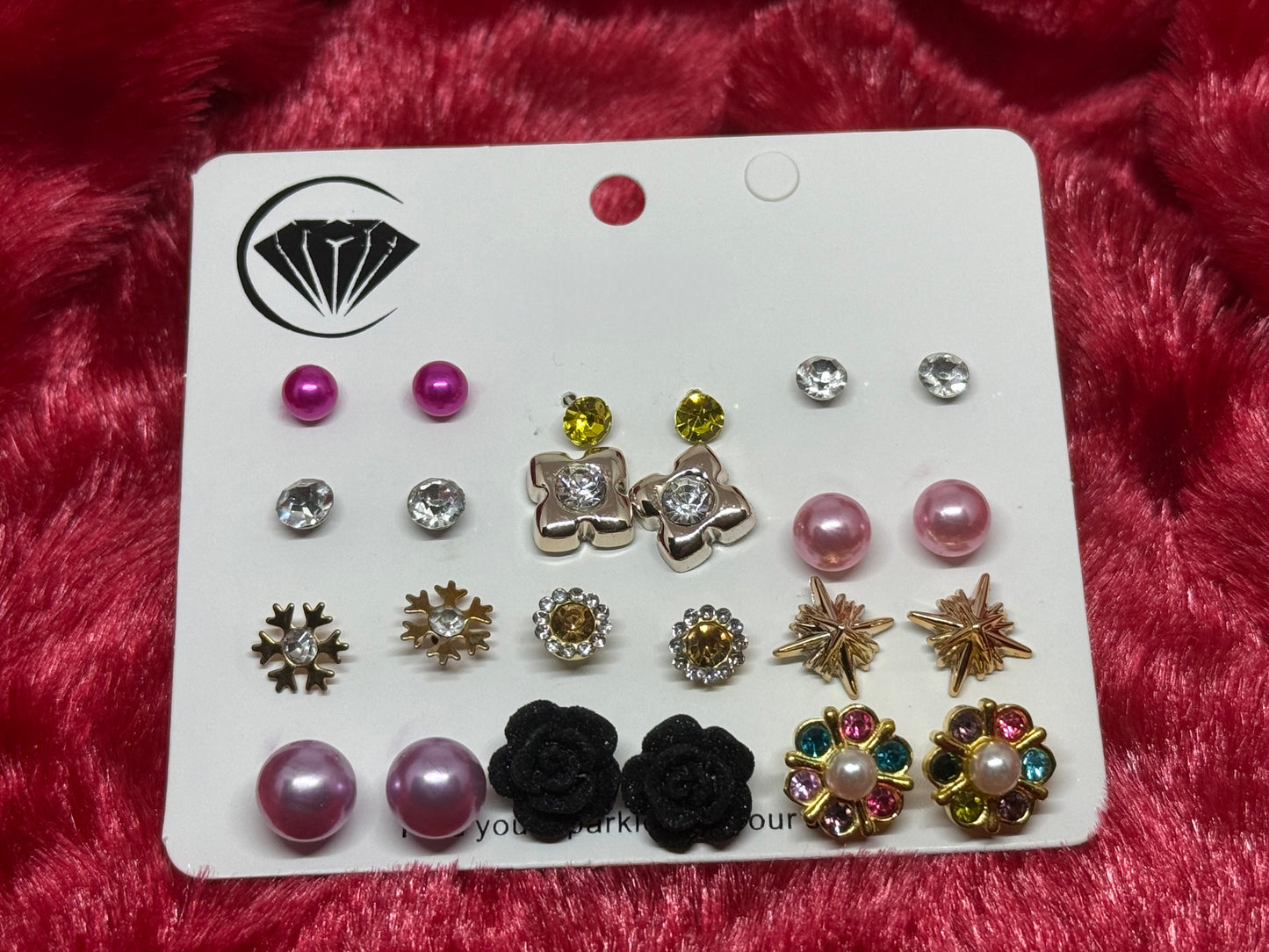 Tiny Stud Earrings 12 Pairs