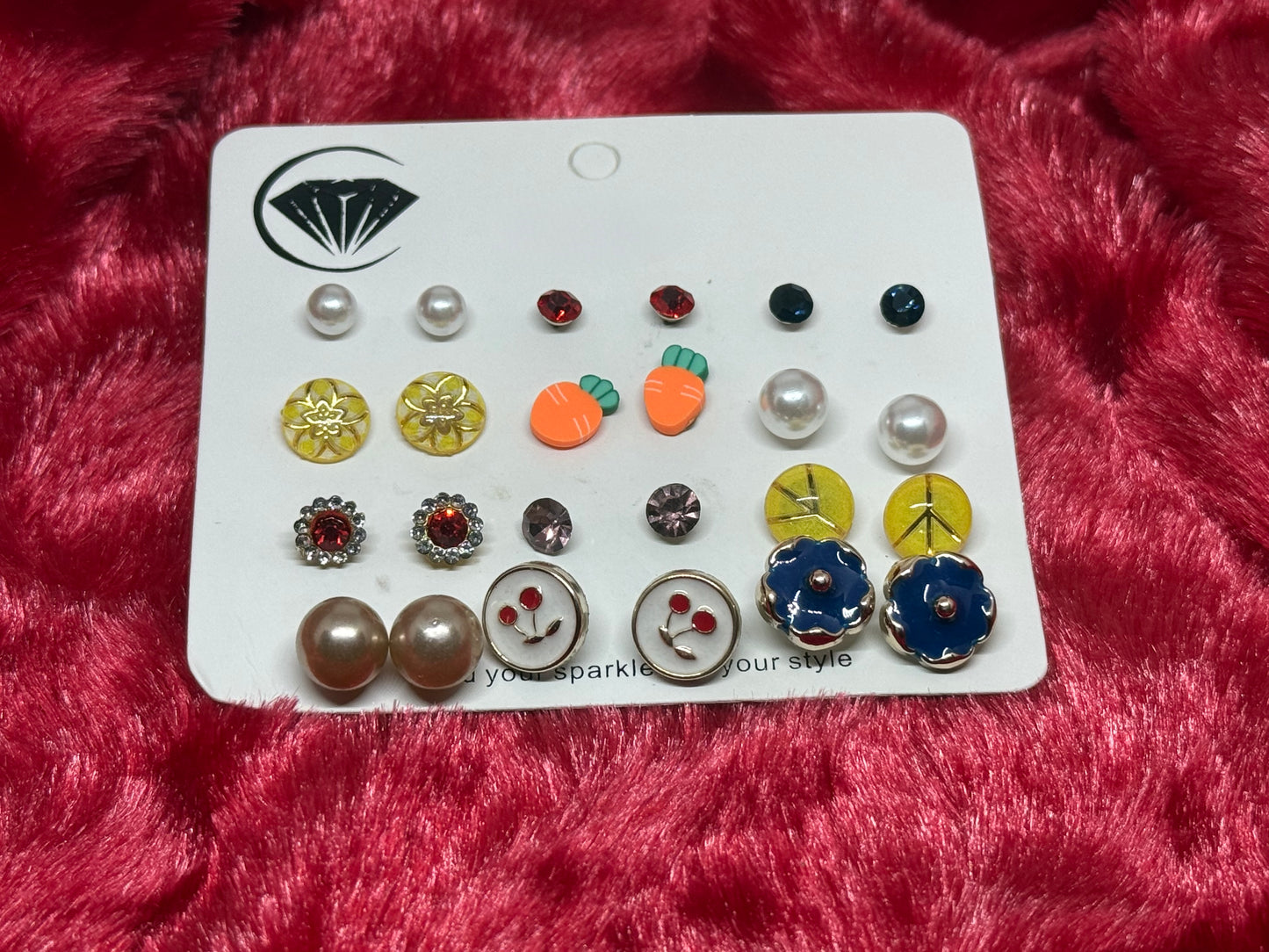 Tiny Stud Earrings 12 Pairs