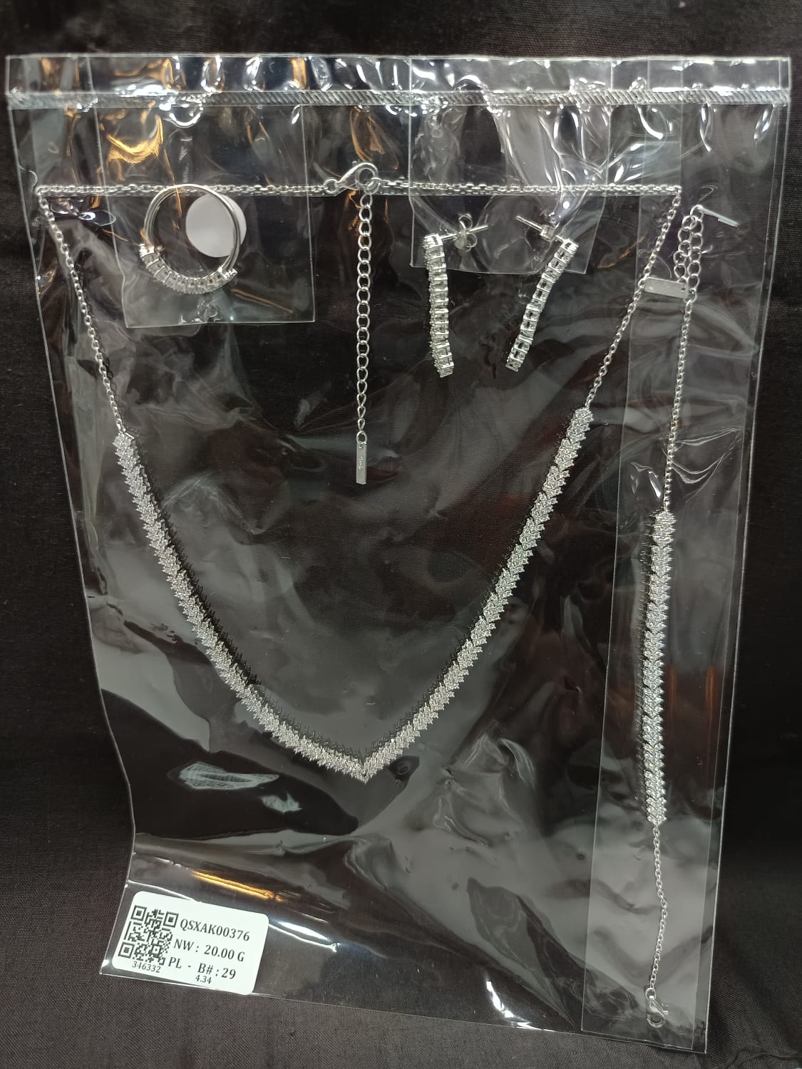 Radiant Cascade 925 Silver Necklace & Accessory Set