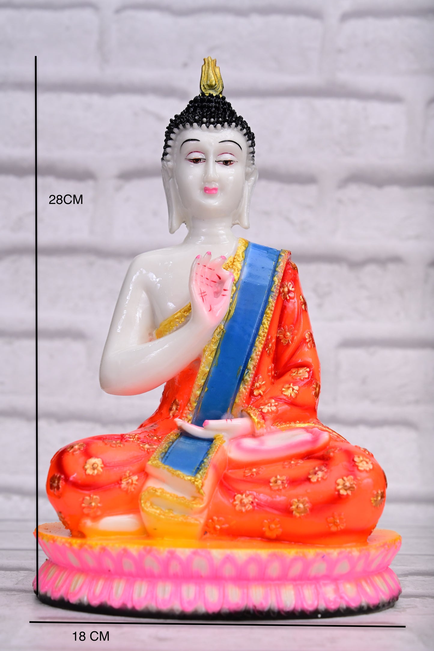 Blessing in Color | 28cm Gloss Finish Seated Buddha Statue