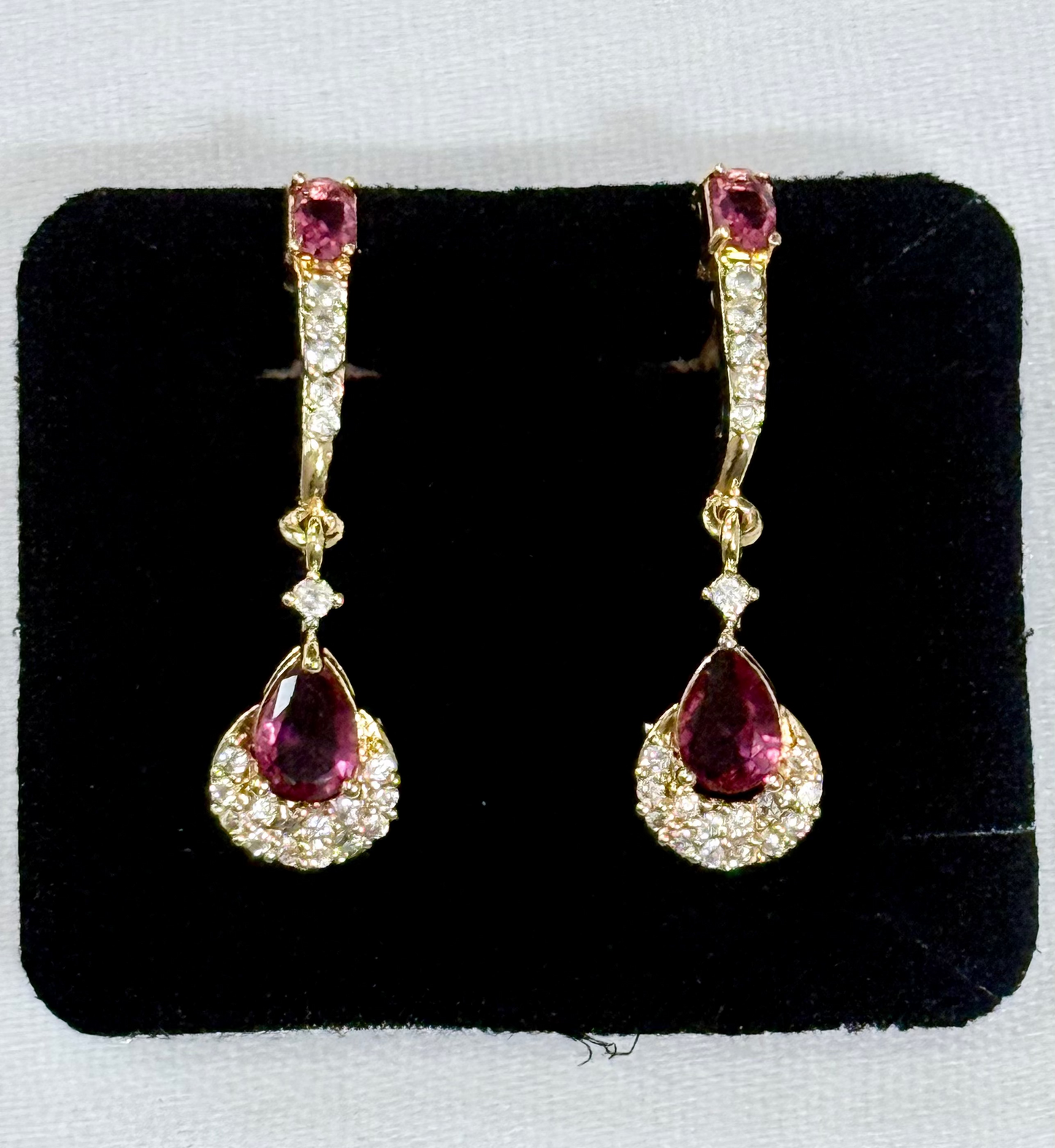Crimson Glow Teardrop Danglers