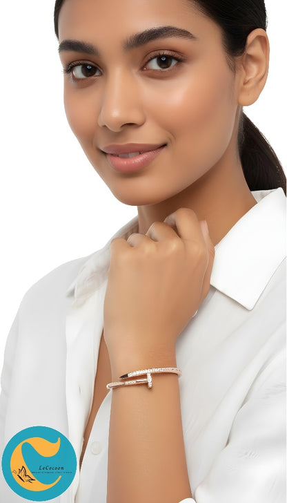 Nailhead Elegance Crystal Bangle