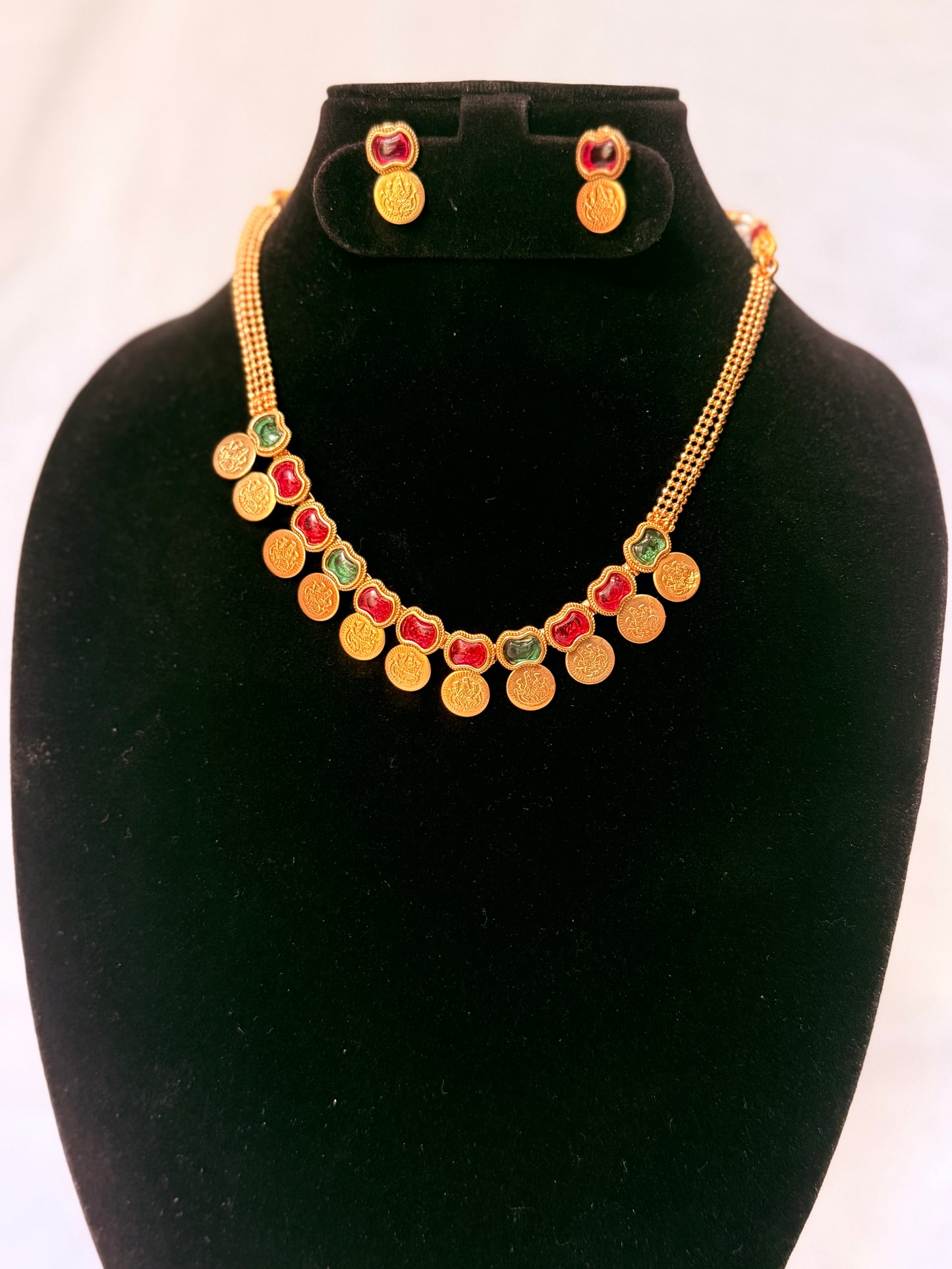 Coin Necklace Set with Earrings