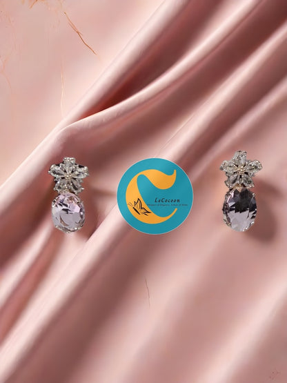 Crystal Bloom American Diamond Drop Earrings