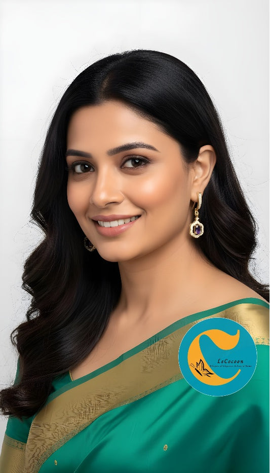 Midnight Violet Crystal Danglers