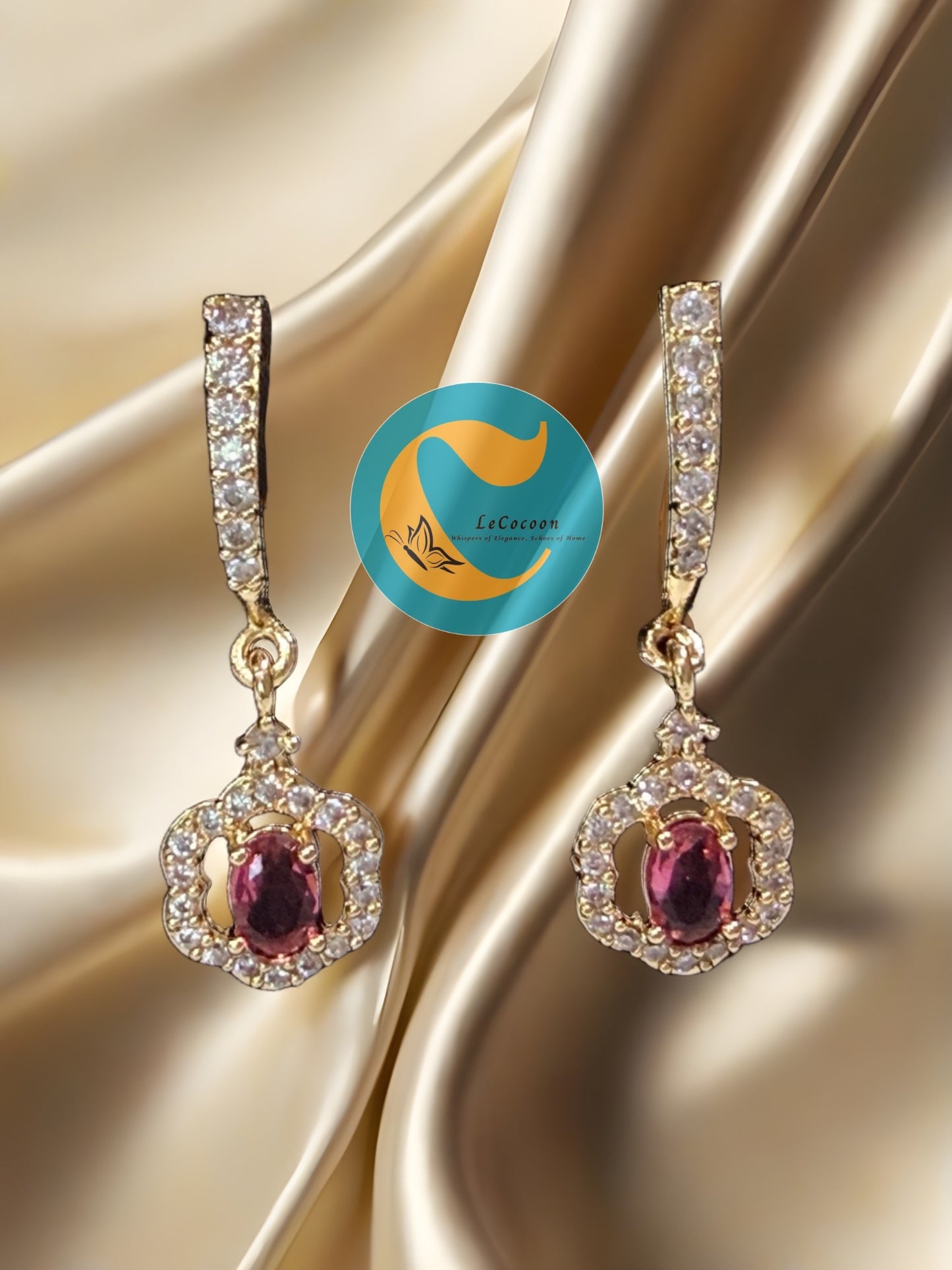 Blush Royale Halo Danglers