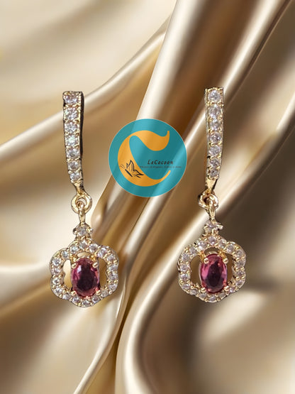 Blush Royale Halo Danglers