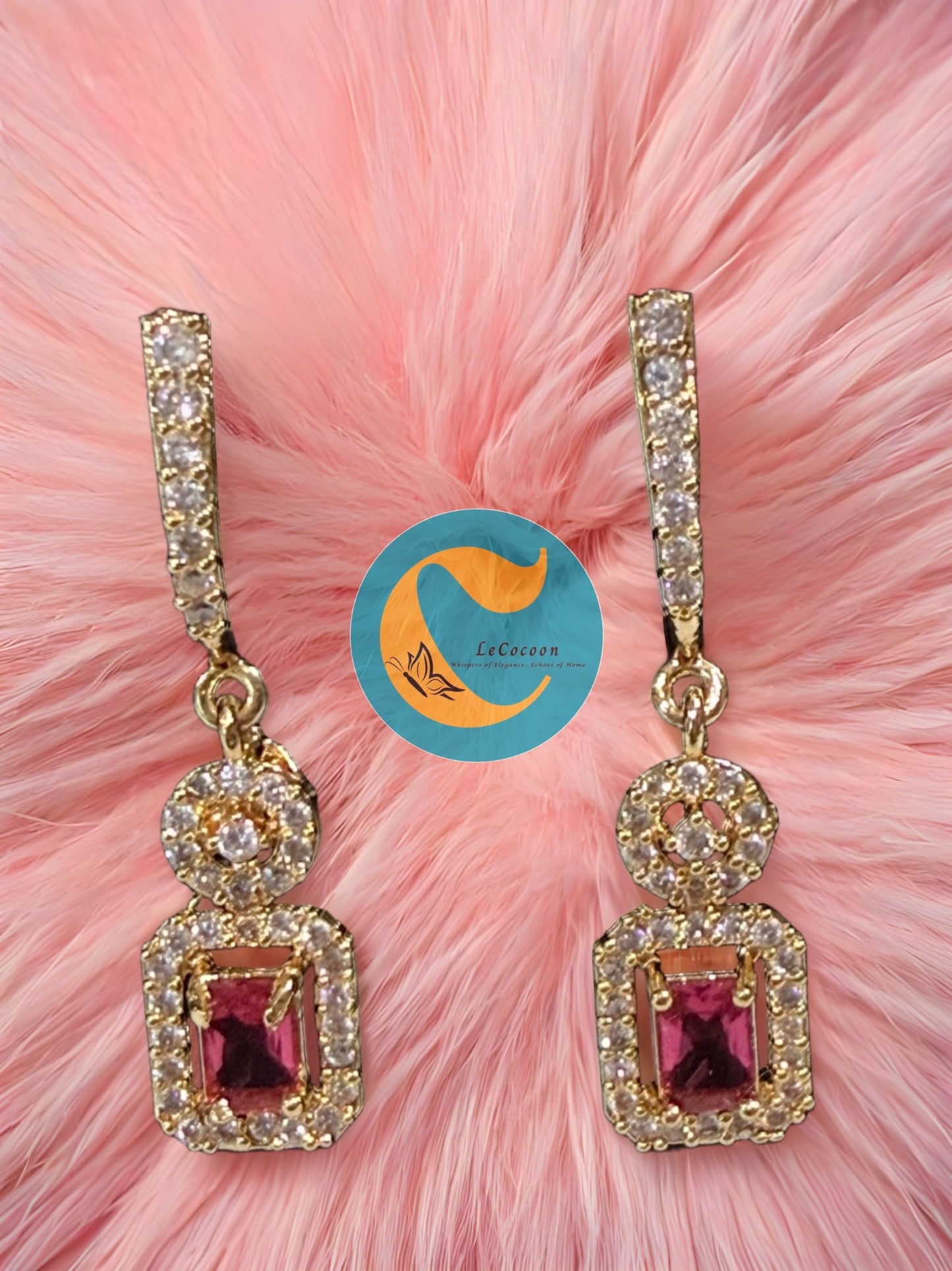 Royal Garnet Prism Danglers