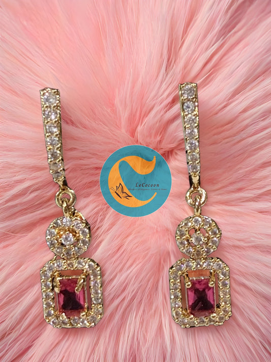 Royal Garnet Prism Danglers