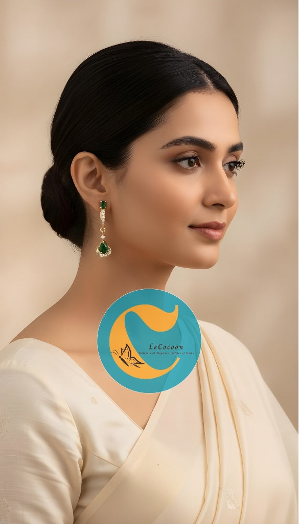 Emerald Green Teardrop Danglers