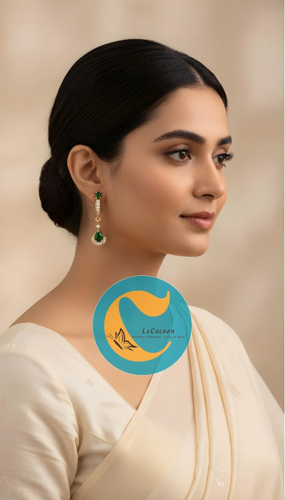 Emerald Green Teardrop Danglers