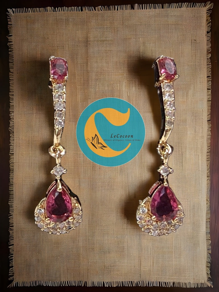 Crimson Glow Teardrop Danglers