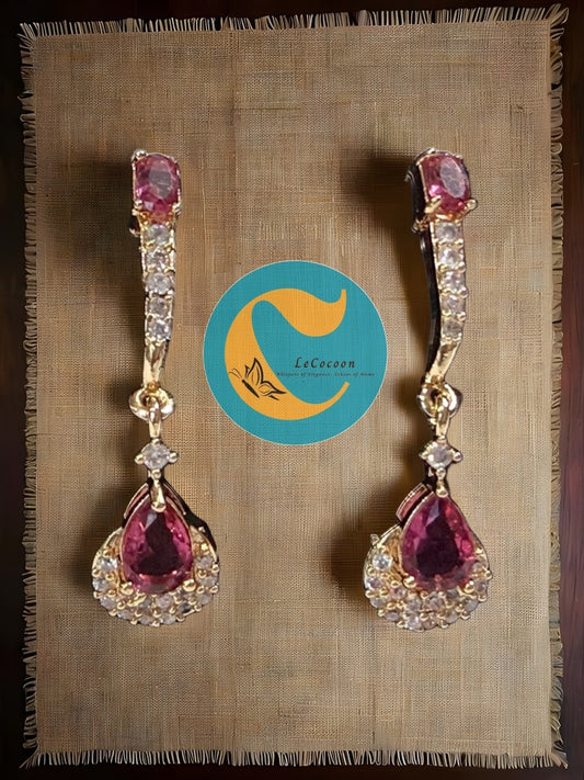 Crimson Glow Teardrop Danglers