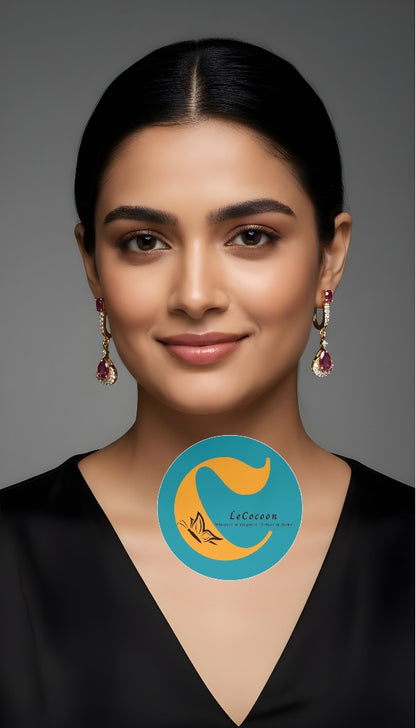 Crimson Glow Teardrop Danglers