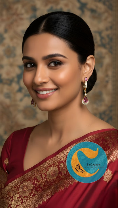 Crimson Glow Teardrop Danglers