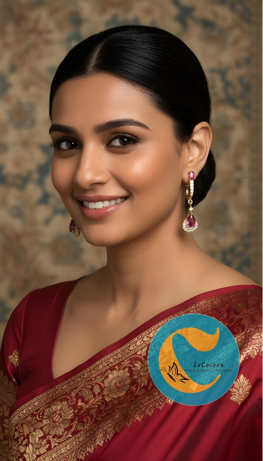 Crimson Glow Teardrop Danglers