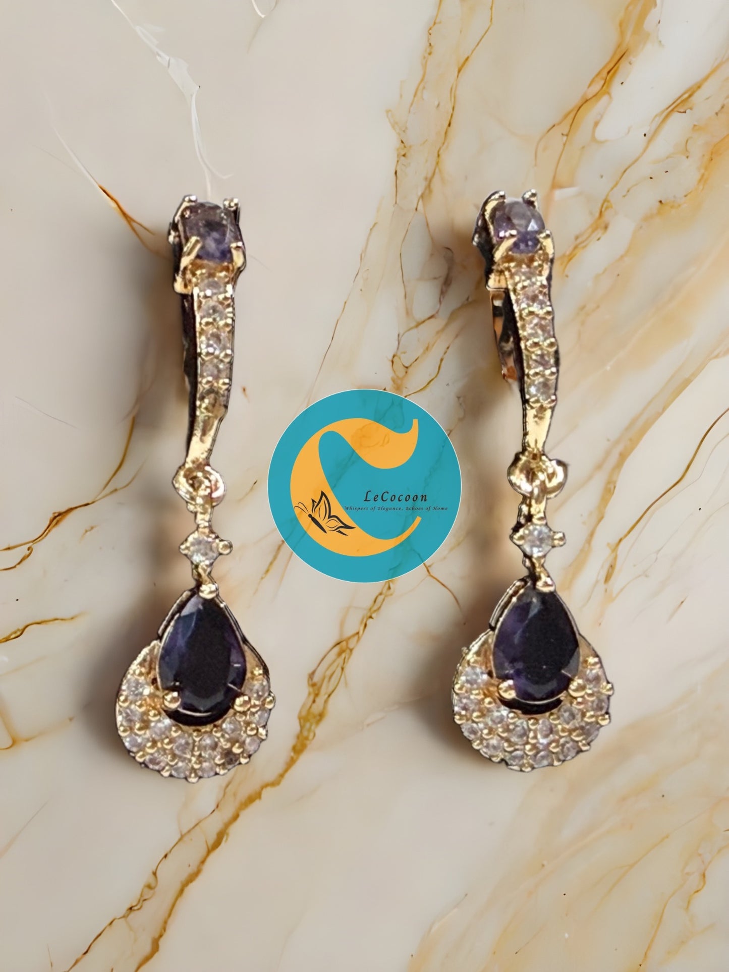 Amethyst Purple Teardrop Danglers