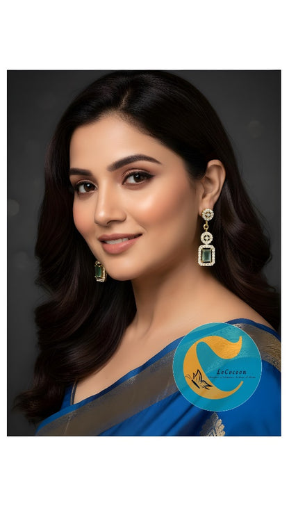 Mint Green Rectangular Drop Earrings