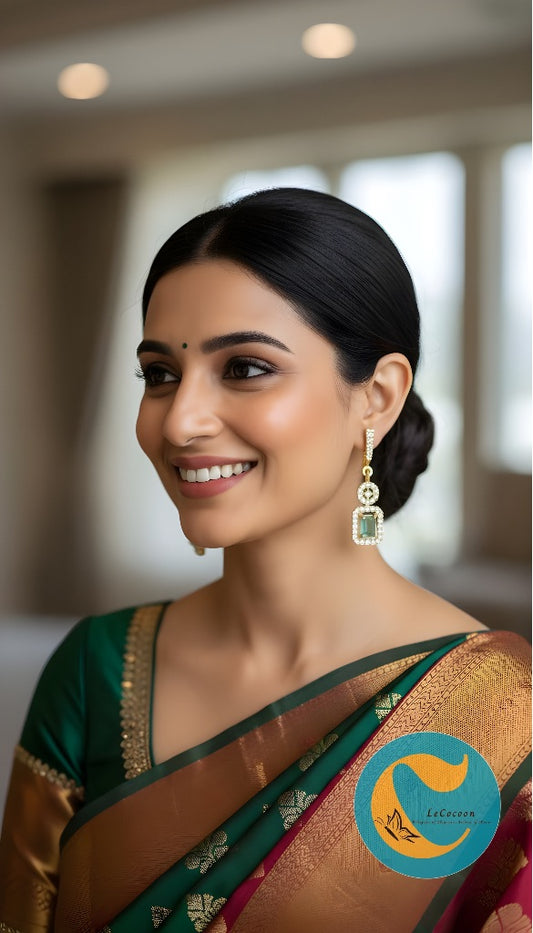 Mint Green Rectangular Drop Earrings