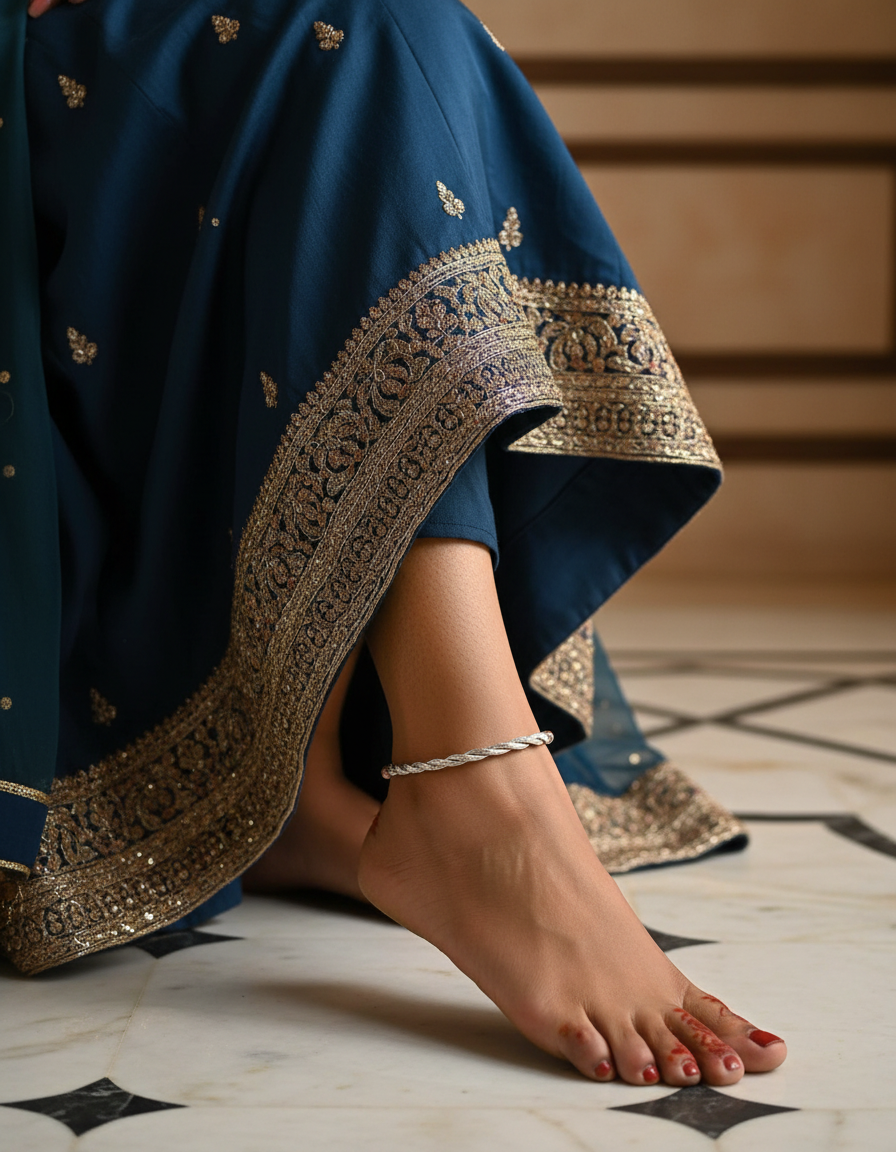 Woven Grace 925 Silver Anklet